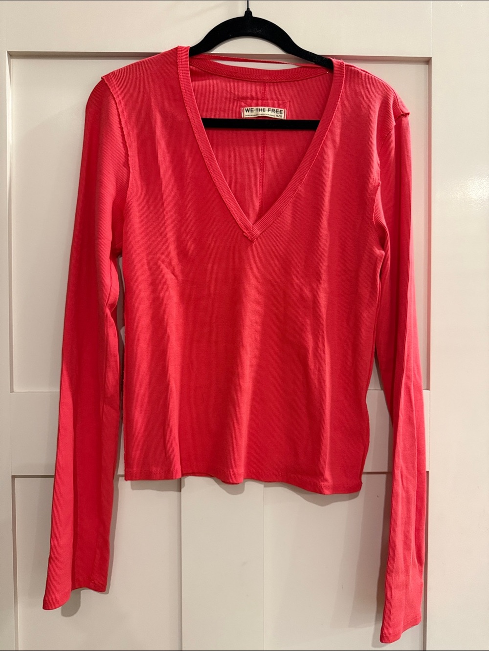 We The Free NWOT Tangerine V-Neck Long Sleeve Top